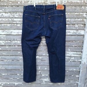 Levi's 501 Buttonfly Blue Straight Jeans Classic Durable Denim Size 42 X 32
